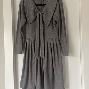 Ivy City Co Beau Dress Long Sleeve Oversized Collar Sweater Dress Gray Size S